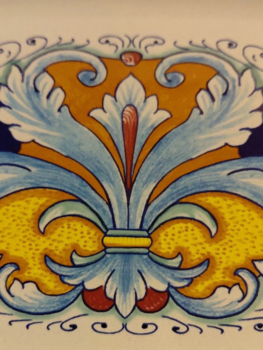 Nova Deruta Rectangular Serving Platter, Handpainted Porcelain, Made In Italy
